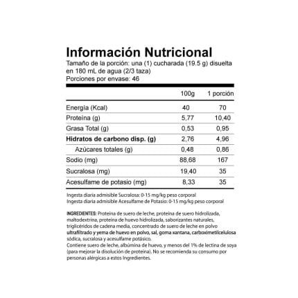 ingredientes 4life chile PRO-TF® Chocolate